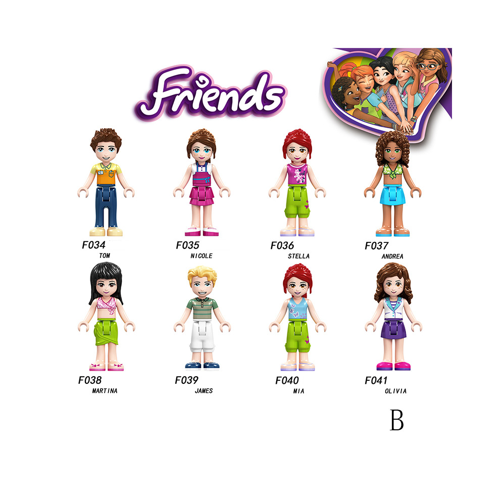 Friends Girls Mini Figures Building Blocks Toys Assembles Particles Figure Bricks Construction Toys Compatible with Lego Creative Cute Anime Friend Toys Birthday Gift For Girls Female Male