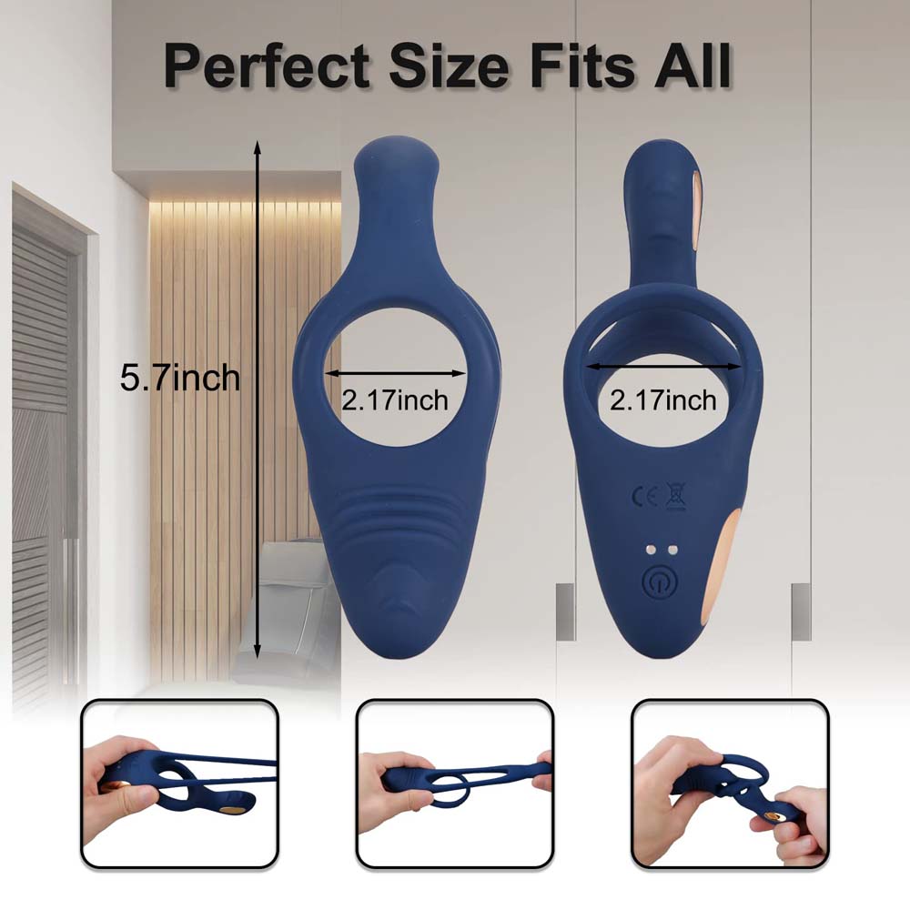 Penis Ring Dual Vibrating Silicone Ring Adult Sex Toys Love Vibrator for Men and Couples with 10 Vibration Modes for Harder and Stronger Erection