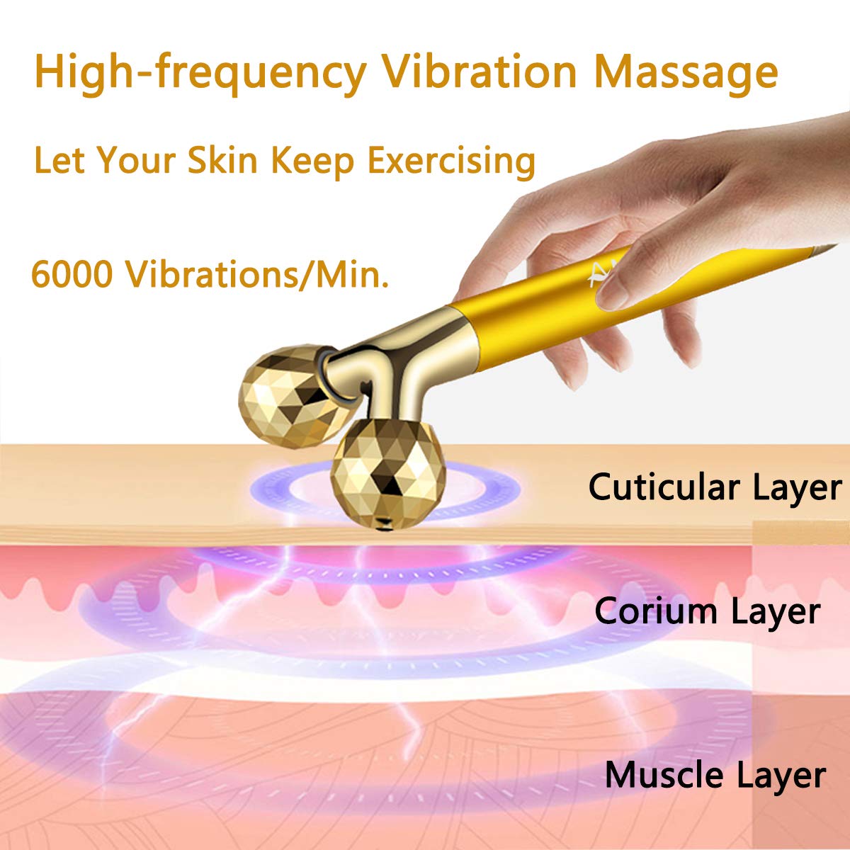 2 IN 1 Face Massager Instant Face Lift Anti Wrinkles Roller Massager T Shape Massager