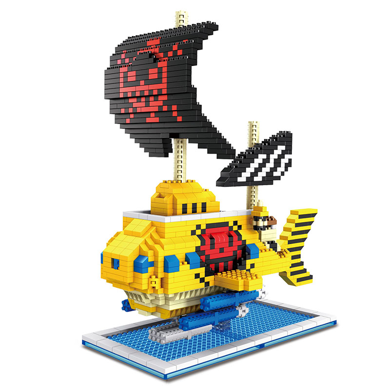 Trafalgar D. Water Law Boat Ship 3D DIY Mini Action Figures Education Game Toys