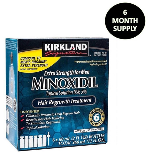 Kirkland Signature 5 Minoxidil Hair Regrowth Treatment For Men Solution – 6 Month Supply