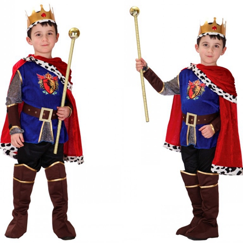 King Costume Set for Kids Prince Cloak and Prince Crown for Prince Role Play Halloween Costumes