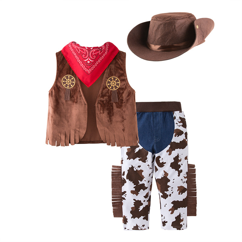 (100cm) Wild West Cowboy Fancy Dress Costume Kids Boys Halloween Fancy Dress