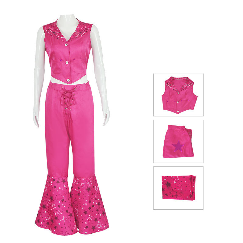 (110CM) Barbie Cosplay Costume Childrens Dress Halloween Carnival Party Suit Prop Gift