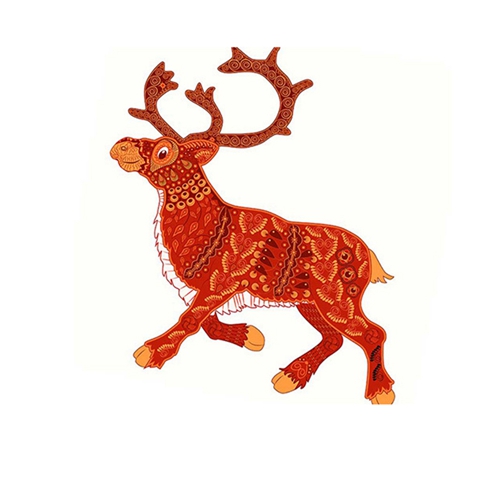 Red Horned Elk Wooden Animal Jigsaw Puzzles for Adults Kids