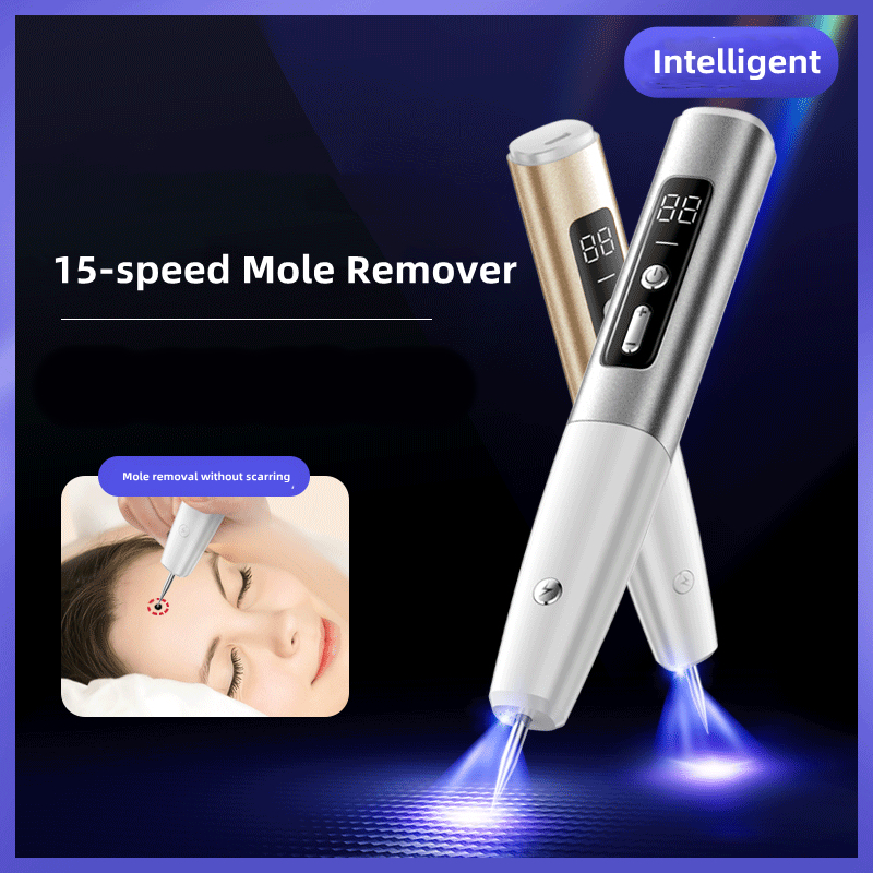 (Gold) Spot Remover Electric Laser Plasma Pen Beauty Instrument Black Skin Tag Remover Machine Home Face Mole Freckle Removal Device