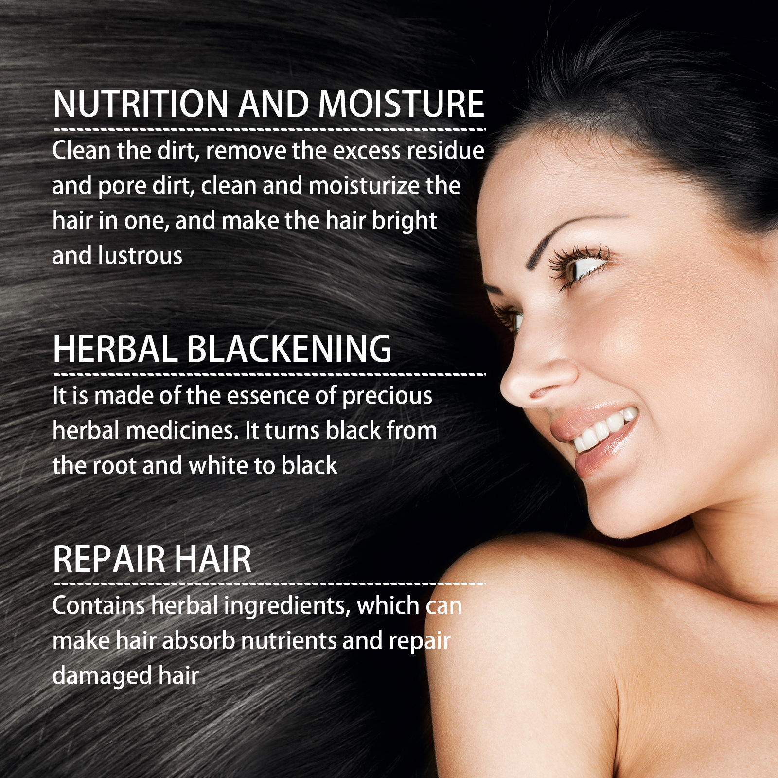 Hair Shampoo Hair Black Shampoo Cover Gray Hair Moisturizing Hair Care