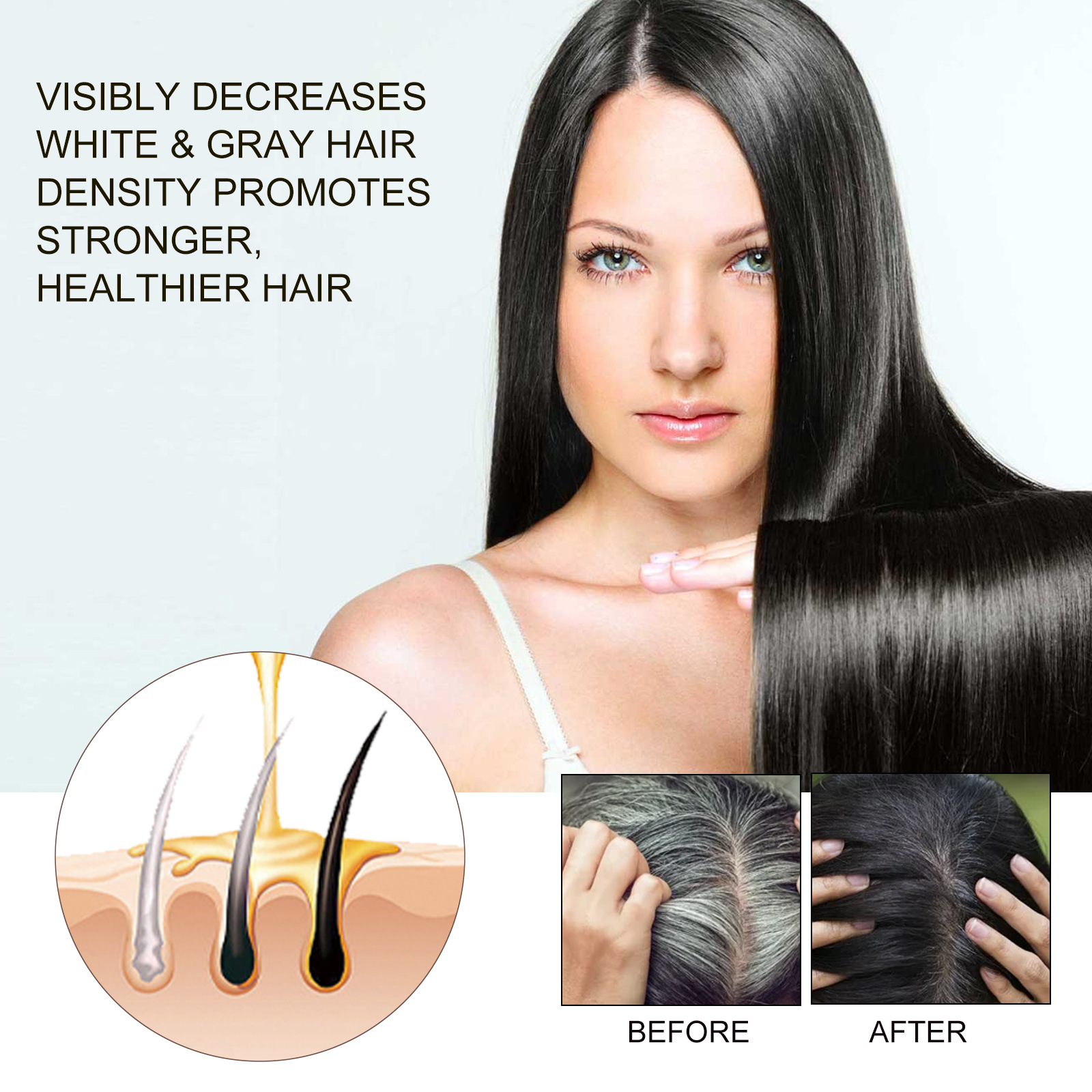 Hair Care Serum Anti White Hair Essence Polygonum Multiflorum Essence Moisturizing Black haircut Nursing Health Beauty 30ml