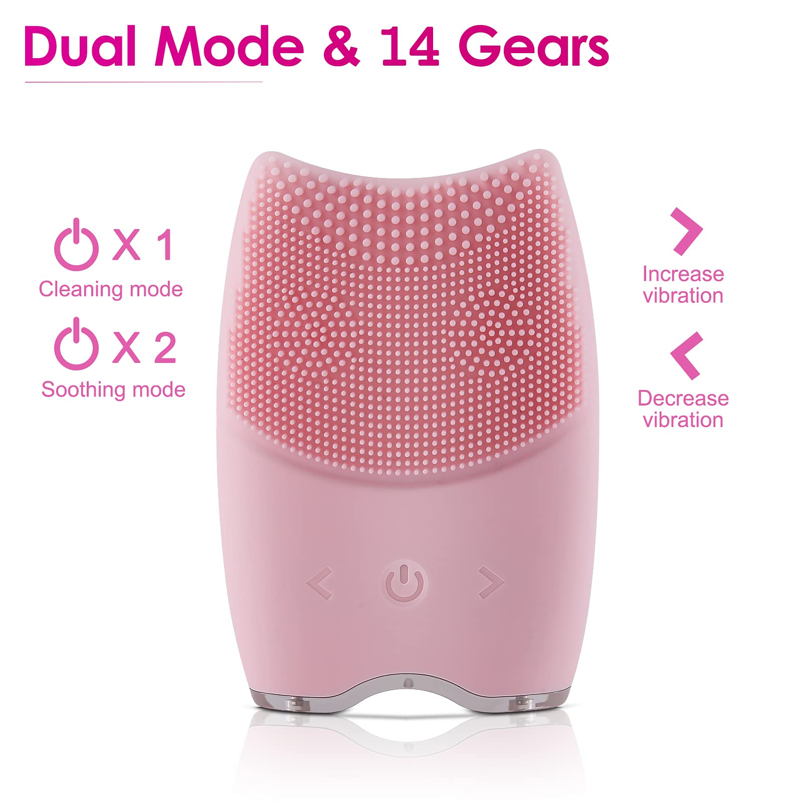 (Blue) Electric Face Massager Silica Gel Facial Cleansing Brushes Anti aging Face Brush Rechargeable Skin Cleanser Makeup Tool Polish Exfoliator Scrubber