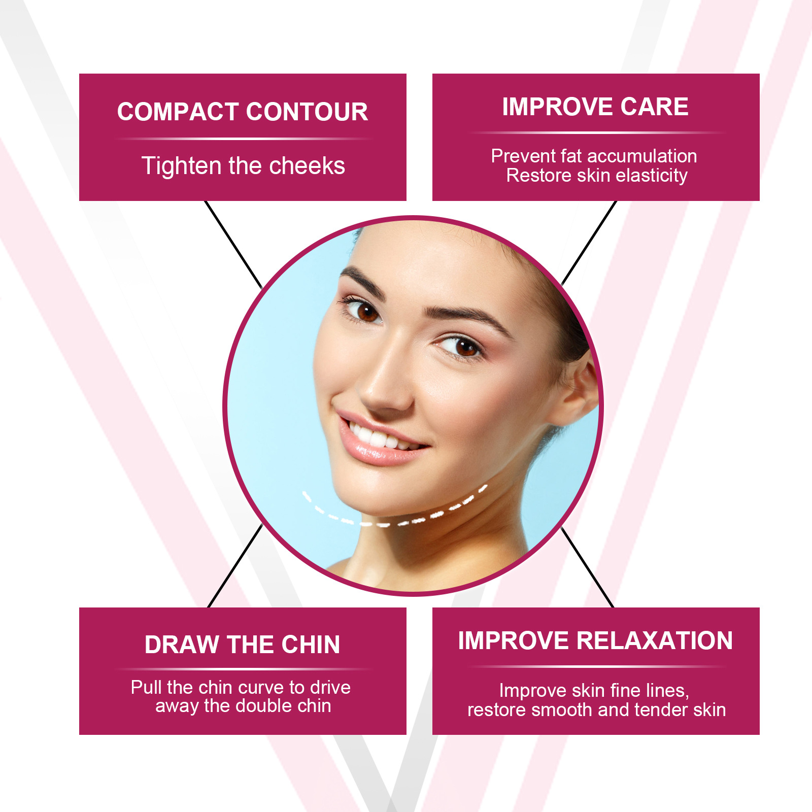 V-Shape Face Slimming Cream Remove Masseter Muscle Firming Double Chin Lift Anti-Aging Beauty Massage