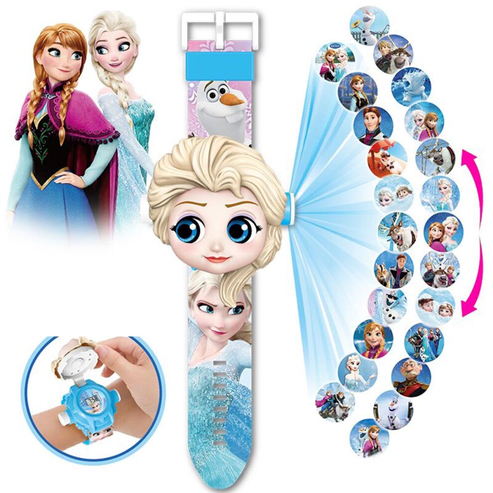 Kids Electronic Projection Watches-Elsa Flip w/24 Toys Frozen