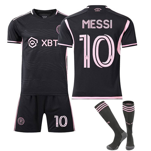 Miami NO.10 Messi Football Kit Away Match Football Jersey Tracksuit Shirts Shorts and Socks Set for Kids and Adults