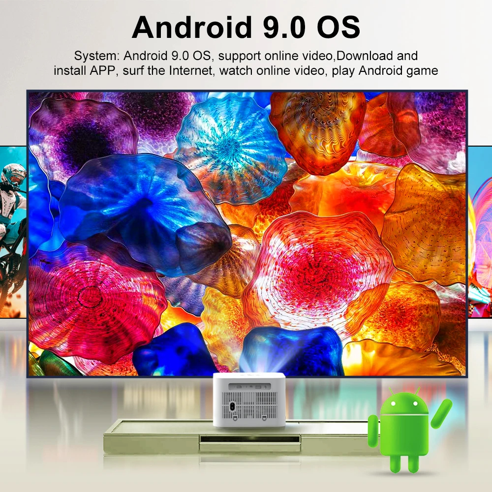 HD Mini Projector for Full HD 1080P 4K Video 5G WIFI Android Portable Projector Android Version