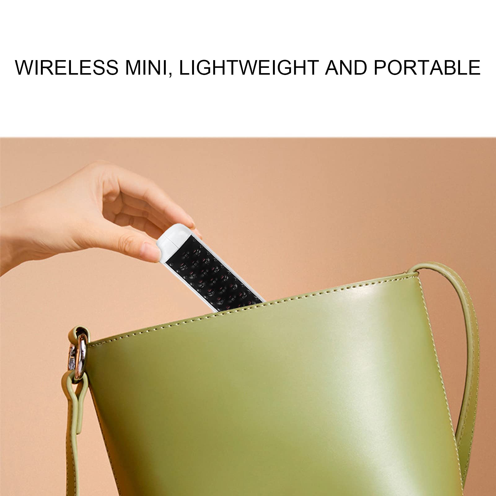 Wireless Straight Hair Comb USB Rechargeable Ceramic Hair Straightener with 3 Levels Adjustable Temper