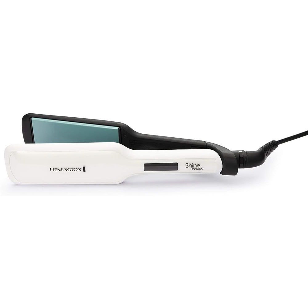 Remington Shine Therapy Wide Plate Straightener Advanced Ceramic with Moroccan Argan Oil for Sleek Styling Travel Hair Product