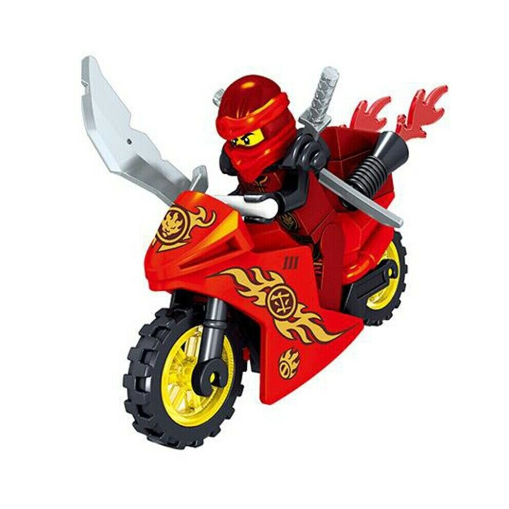 8Pcs Ninjago Motorcycle Minifigures Ninja Mini Figures Fits Blocks Toy
