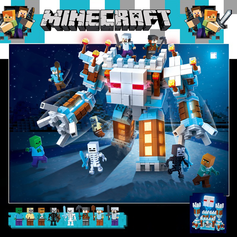 Minecraft Snowy Guardian Castle Toy Building Blocks Bricks Sets Assemble Toys DIY Blocks Toys Compatible with Lego
