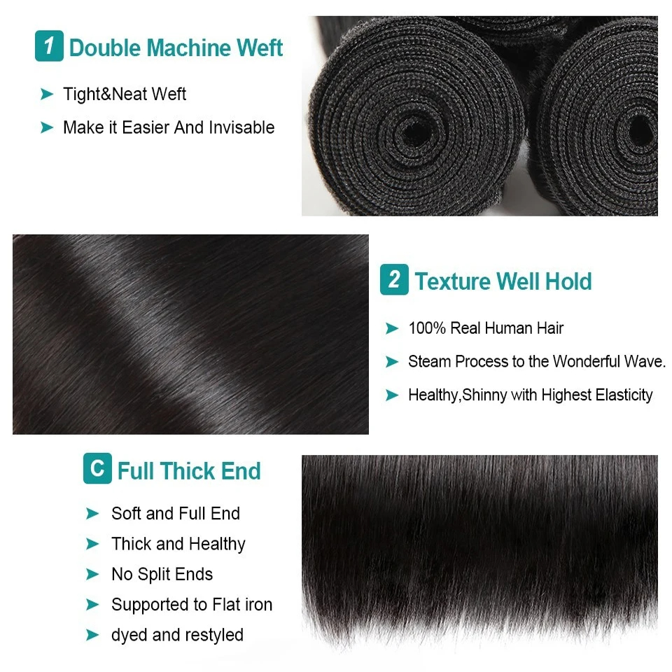 (1PC 12inches) Tissage Straight Hair Bundles Natural Human Woman Hair Brazilian Weave 10A Human Hair Extensions