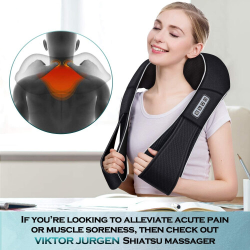Neck Massager Back Massager with Heat Shiatsu Neck and Back Massager Shoulder Massager