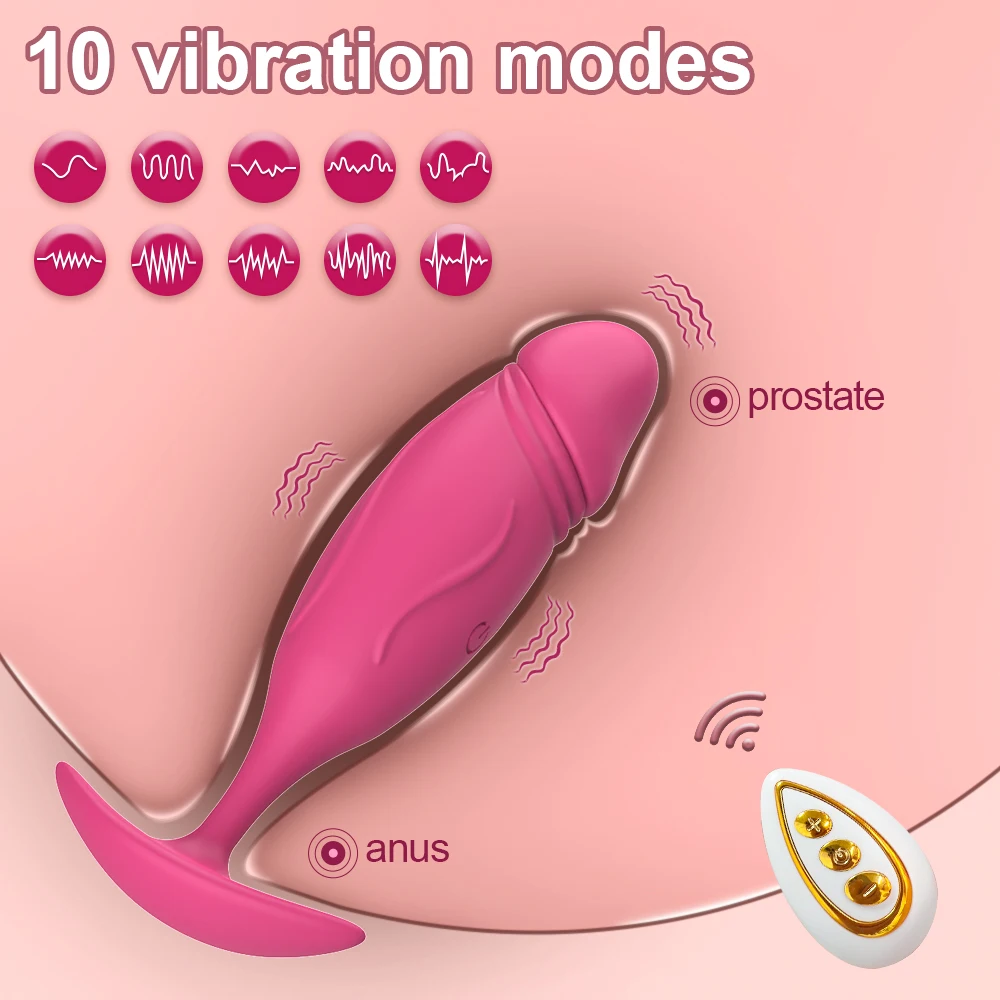 (Rose Red) Dildo Vibrator Butt Plug Anal Vibrator Men Prostate Massager Women G Spot Clitoral Stimulator Bullet Adult Masturbation Anal Toys Sex Toy Adult Product
