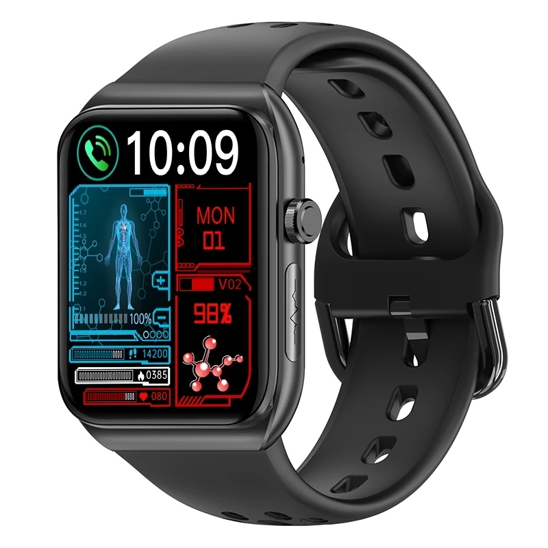 (Grey) Smart Watch ECG Dedection Non-Invasive Uric Acid Blood Lipid Pressure Glucose Health Monitoring Bluetooth Smartwatch