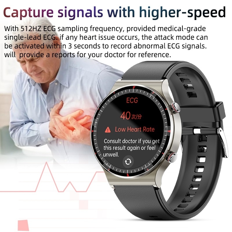 Smart Watch ECG Health Monitoring Multi-channel Optical Body Temperature