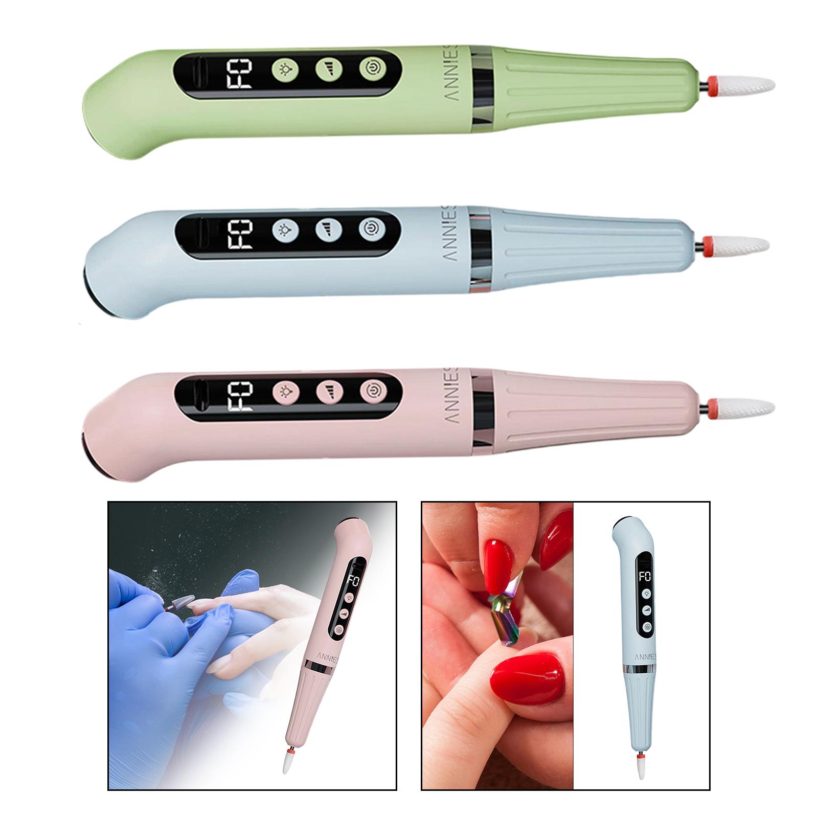 (Blue) Cordless Electric Nail Filer with Nail Lamp Home Salon Use for Gel Nails Compact Professional Manicure Pedicure Tool for Sanding