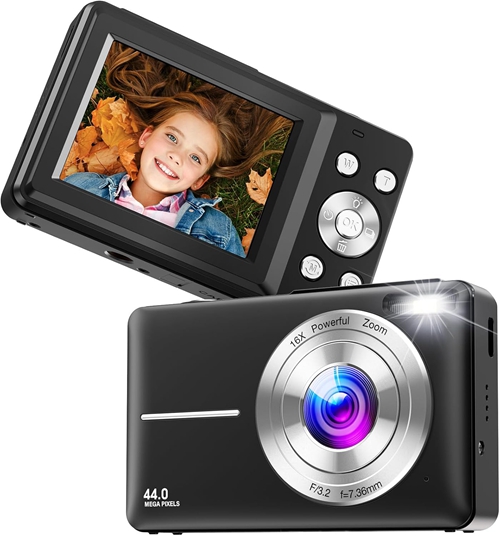 Digital Camera Camera Rechargeable Portable Mini Cameras FHD 1080P 44MP Compact Cameras with 16X Digital Zoom