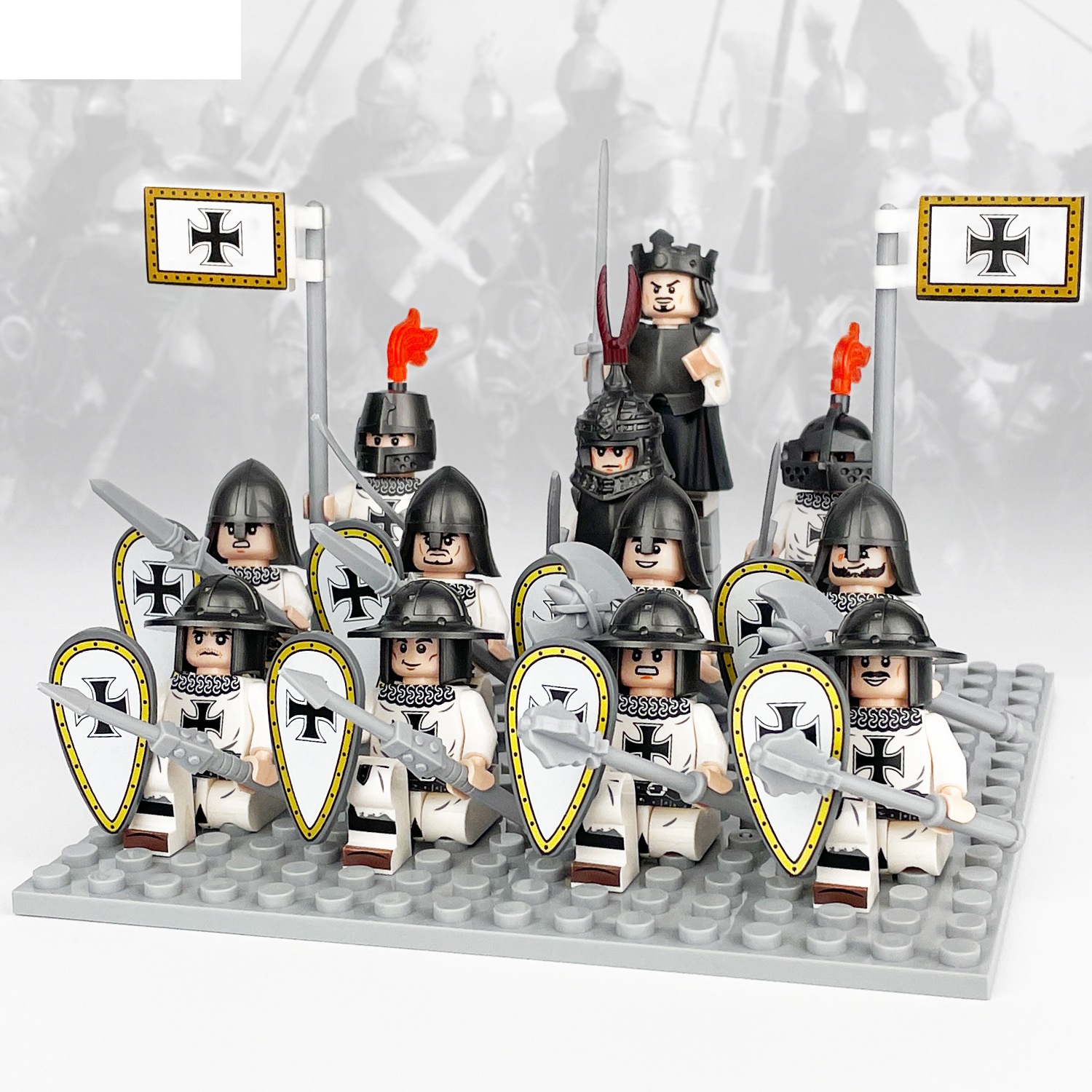 The Medieval Crusaders Special Forces Minifigure Custom Minifigure Toy Soldiers Army Toys Set for Strategy Games and Collecting