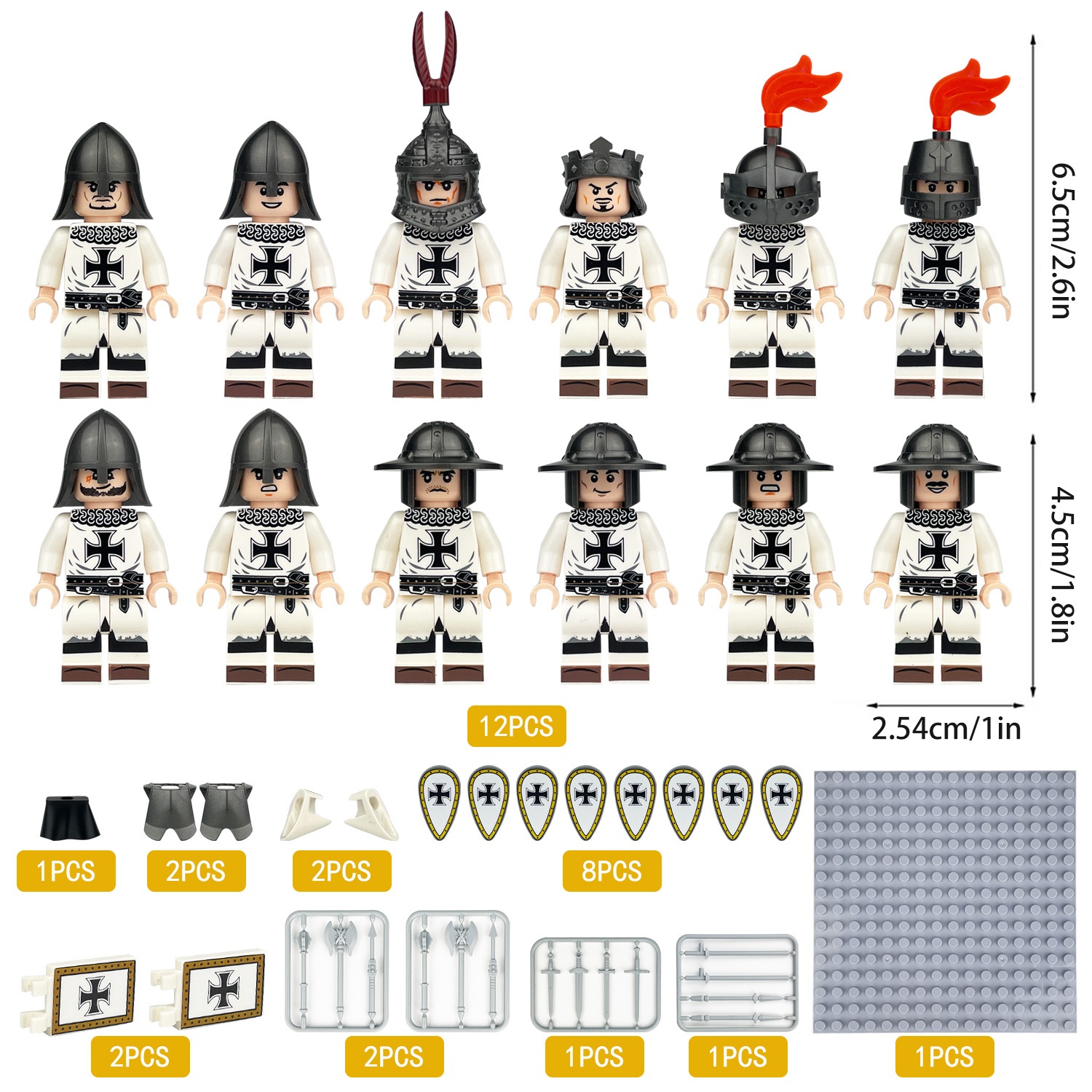 The Medieval Crusaders Special Forces Minifigure Custom Minifigure Toy Soldiers Army Toys Set for Strategy Games and Collecting