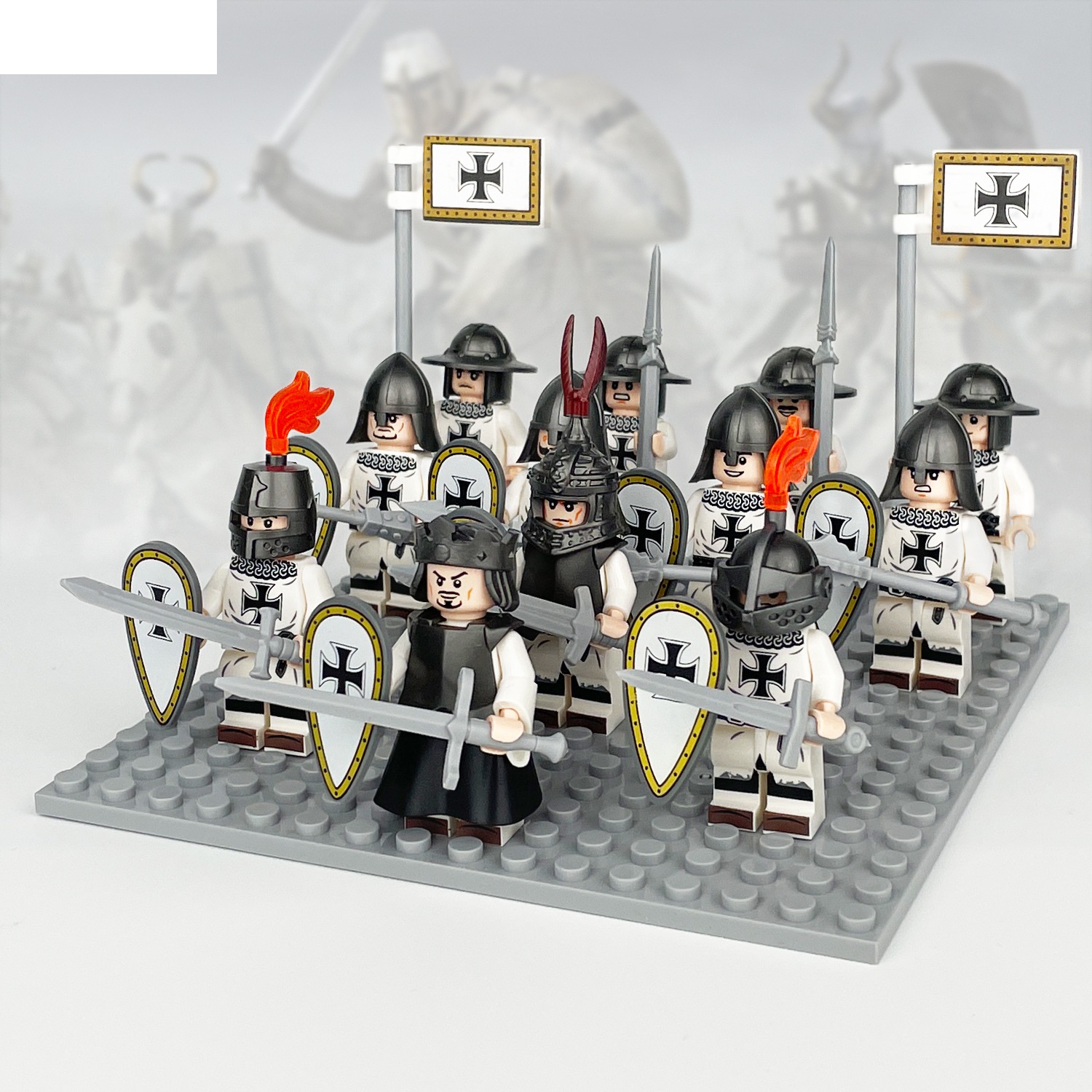 The Medieval Crusaders Special Forces Minifigure Custom Minifigure Toy Soldiers Army Toys Set for Strategy Games and Collecting