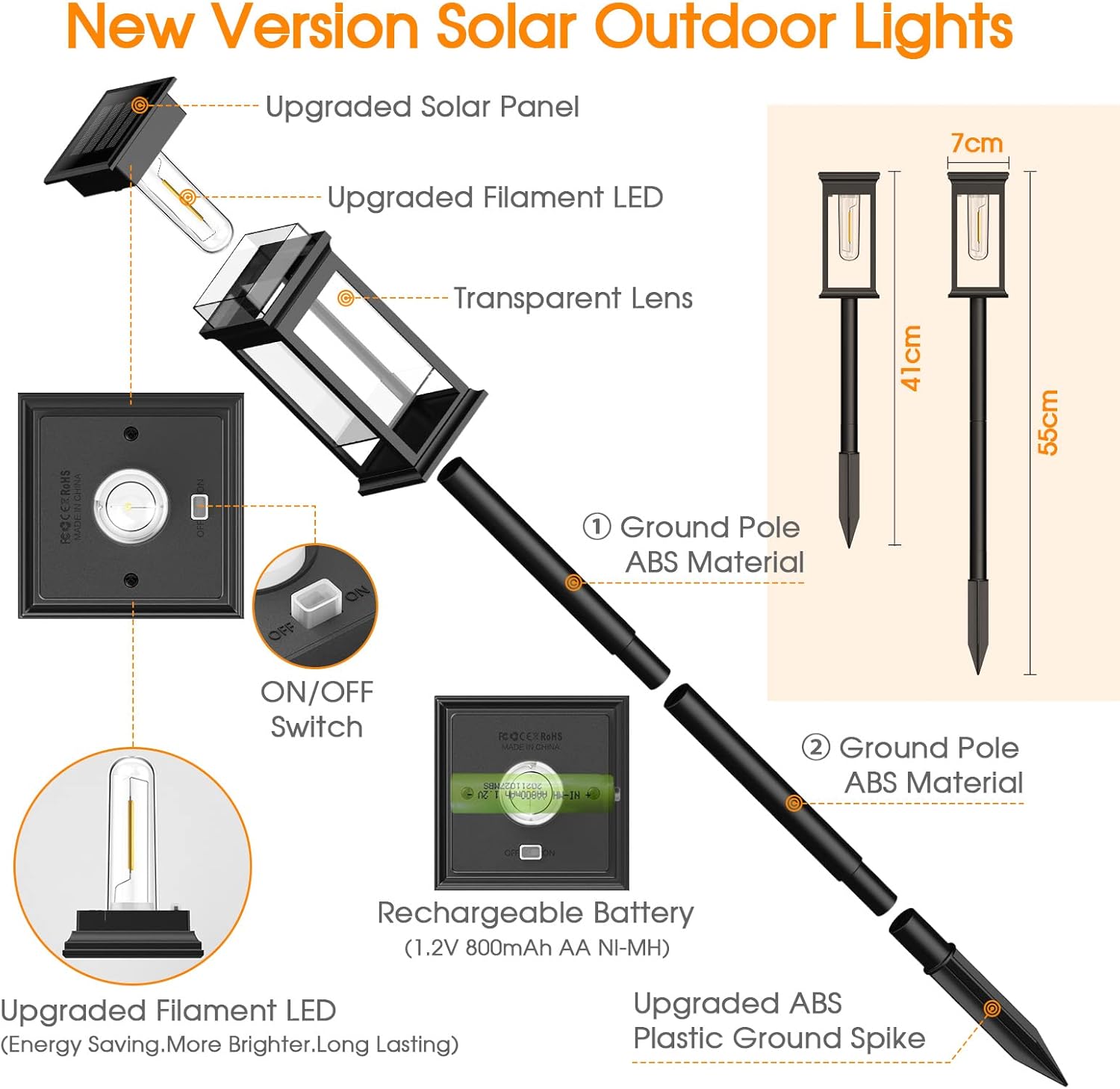  Solar Lights Outdoor Garden 4 Pack Upgraded Garden Lights Solar Powered Waterproof Auto On Off Outdoor Light for Yard Pathway Patio Decorative 