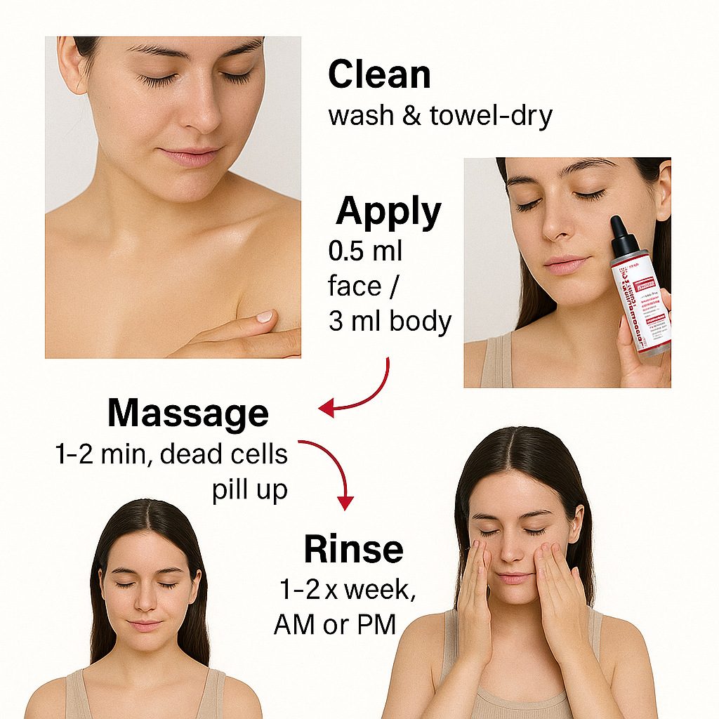 Hypochlorous Acid Rice Peeling Essence For Face And Body Hydrating Nourishing Gentle Exfoliating Daily Skin Care Treatment