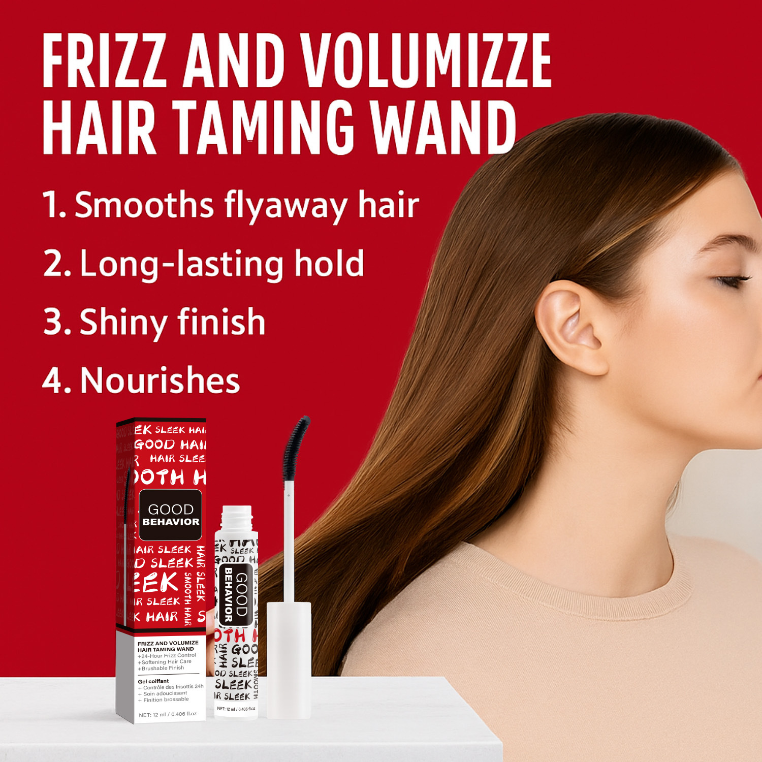 Hair Styling Gel Stick Smoothing Frizz Control Shape Hold For Flyaway Daily Hair Care 12ml