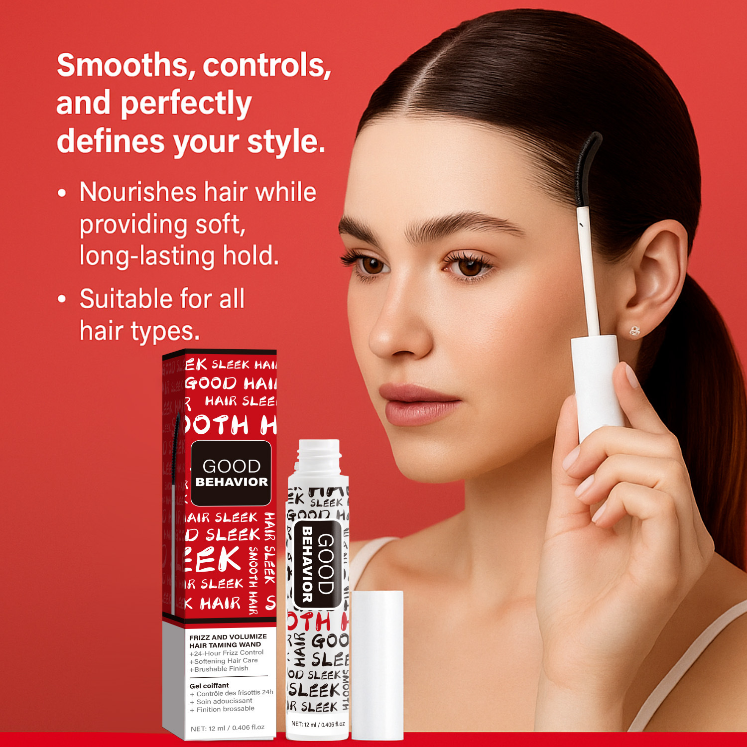 Hair Styling Gel Stick Smoothing Frizz Control Shape Hold For Flyaway Daily Hair Care 12ml