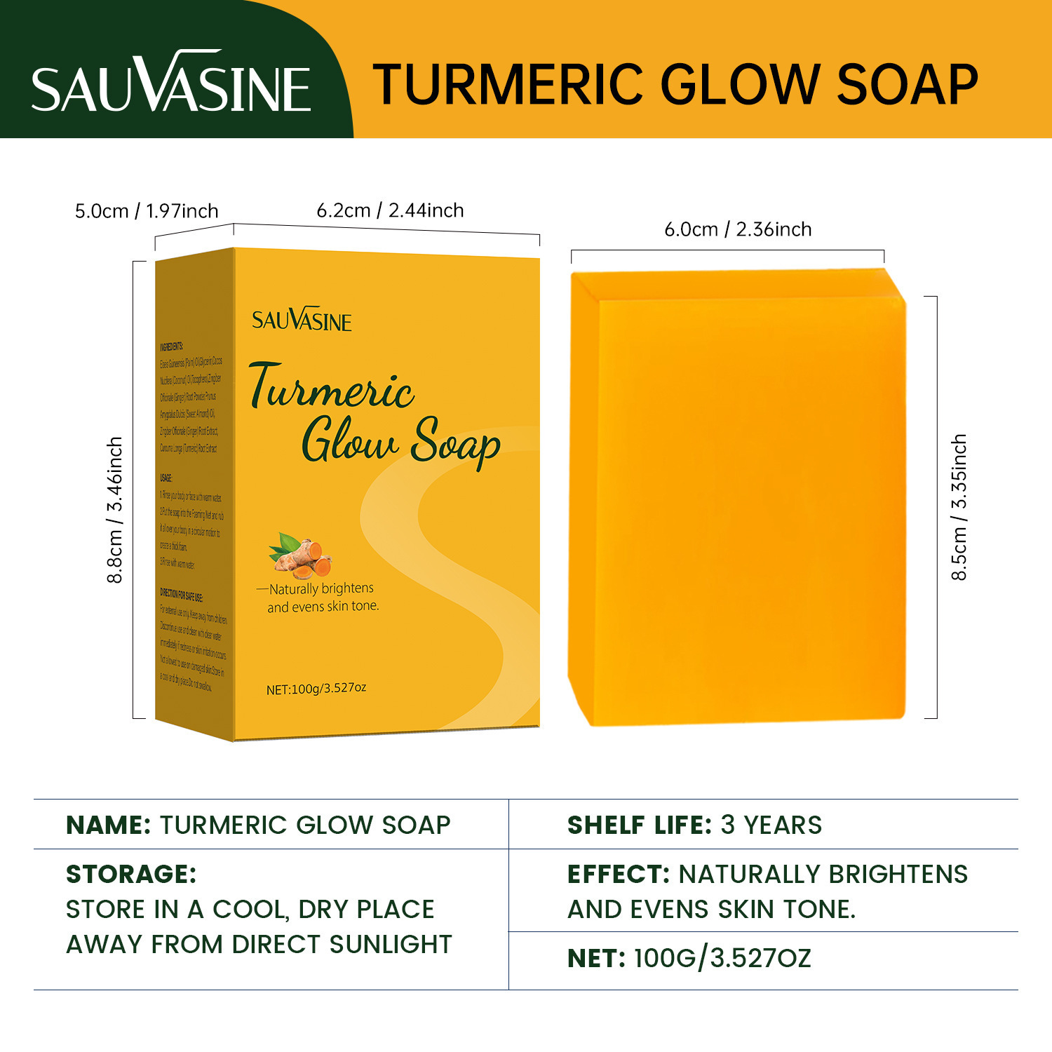 Turmeric Soap Bar With Mesh Pouch For Face And Body Gentle Cleansing Nourishing Daily Skincare Routine 100g