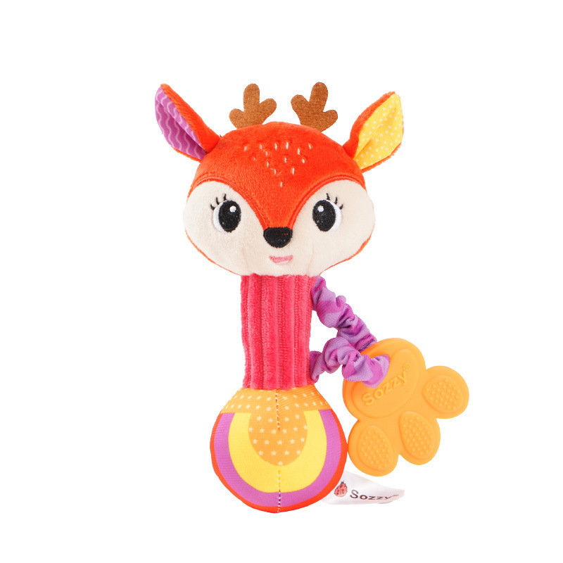 (Elephant 1066) Baby Rattles Soft Stuffed Animal Rattle Hand Grip Baby Toys Shaker Crinkle Squeaky Sensory Travel Accessories for Toddler Gifts