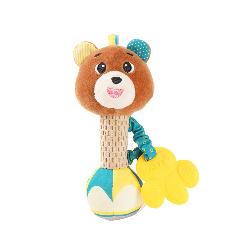 (Elephant 1066) Baby Rattles Soft Stuffed Animal Rattle Hand Grip Baby Toys Shaker Crinkle Squeaky Sensory Travel Accessories for Toddler Gifts