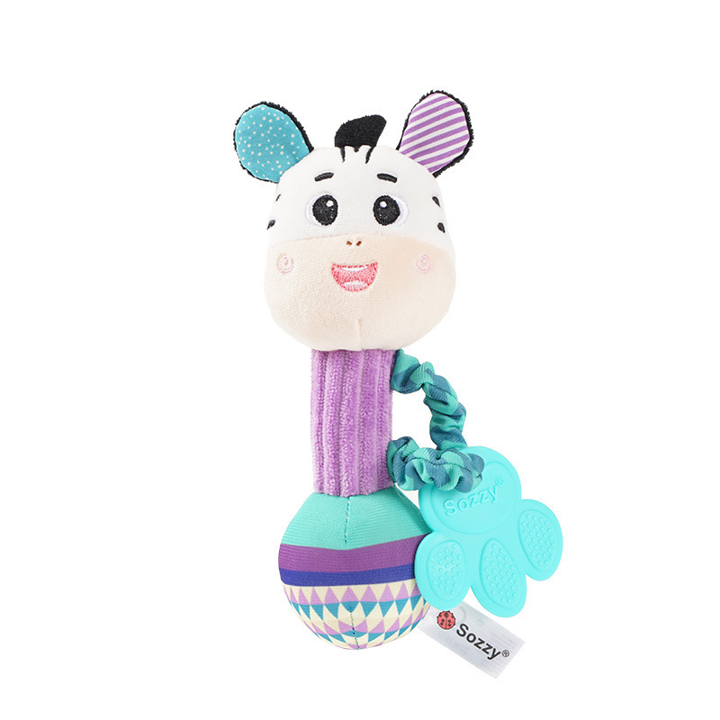 (Elephant 1066) Baby Rattles Soft Stuffed Animal Rattle Hand Grip Baby Toys Shaker Crinkle Squeaky Sensory Travel Accessories for Toddler Gifts