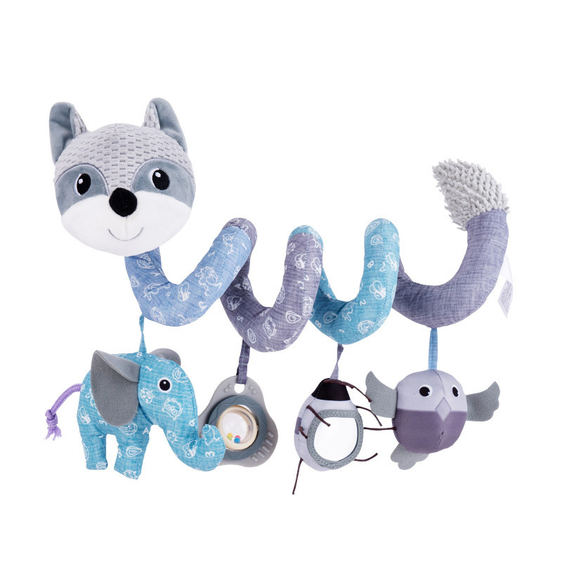 (Rabbit 1085) Car Seat Toys Infant Color Elephant Stroller Stretch Spiral Activity Baby Hanging Toys for Crib Mobile Newborn Sensory Toy Gifts