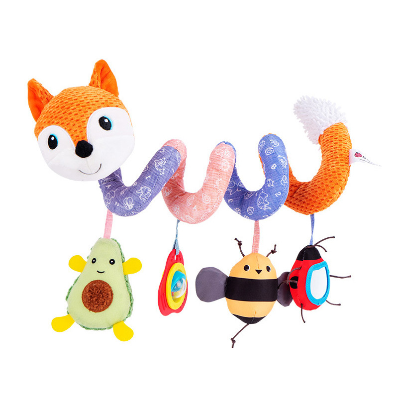 (Rabbit 1085) Car Seat Toys Infant Color Elephant Stroller Stretch Spiral Activity Baby Hanging Toys for Crib Mobile Newborn Sensory Toy Gifts