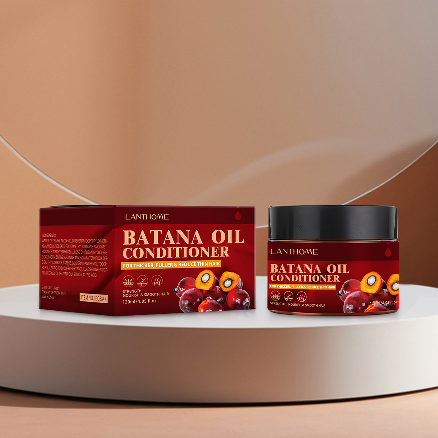 Batana Oil Hair Conditioner Moisturizing Repairing Strengthening For Dry Damaged Hair Daily Scalp And Strand Nourishing Care 120ml