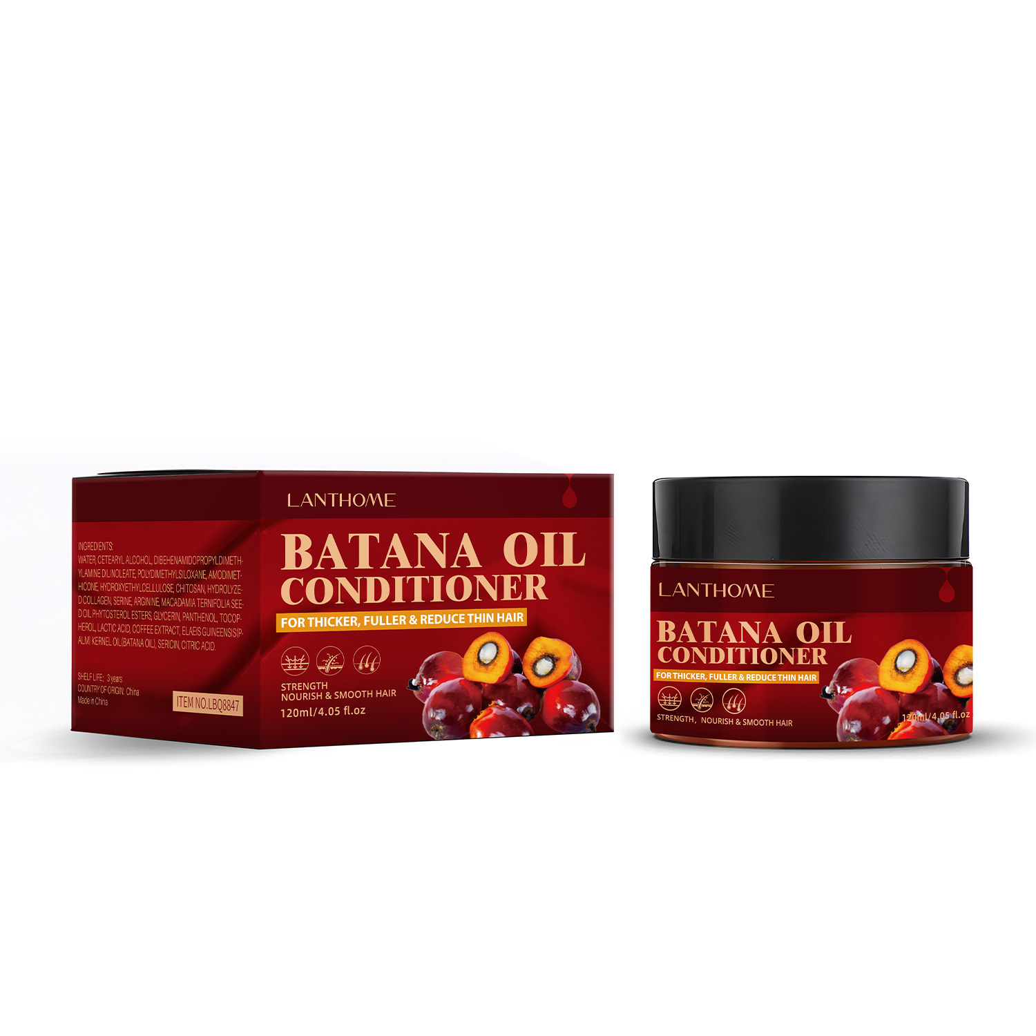 Batana Oil Hair Conditioner Moisturizing Repairing Strengthening For Dry Damaged Hair Daily Scalp And Strand Nourishing Care 120ml