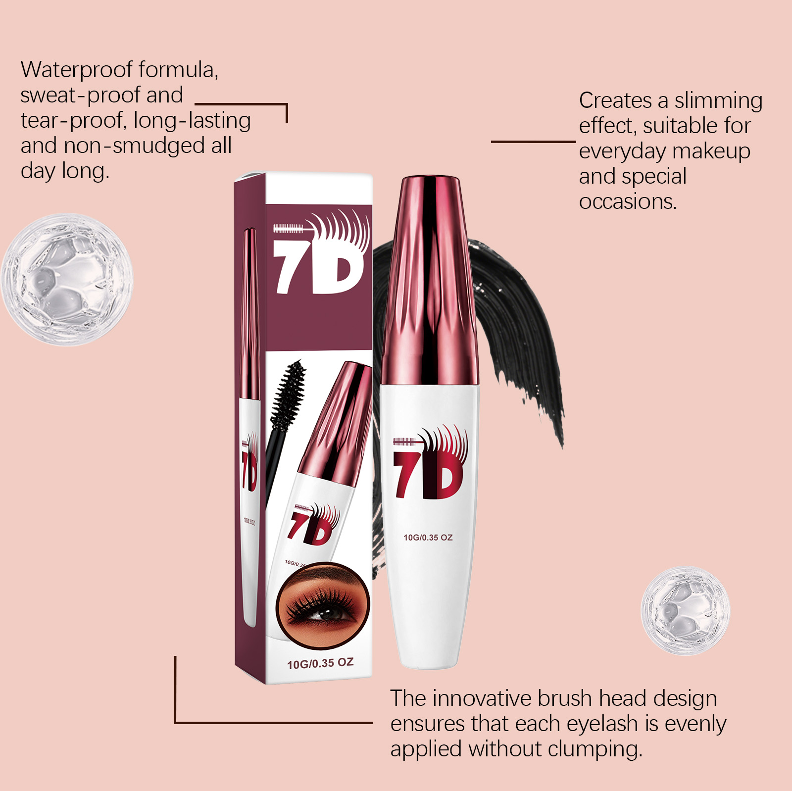 Curling Stereoscopic Mascara Black Longlasting Natural Modify Eyelash Curve Delicate Smooth AntiSmudge Fine Soft Gentle Daily Cosmetic