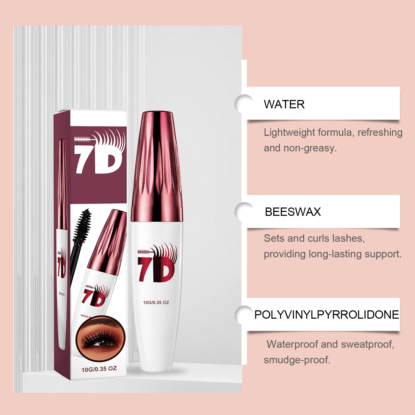 Curling Stereoscopic Mascara Black Longlasting Natural Modify Eyelash Curve Delicate Smooth AntiSmudge Fine Soft Gentle Daily Cosmetic