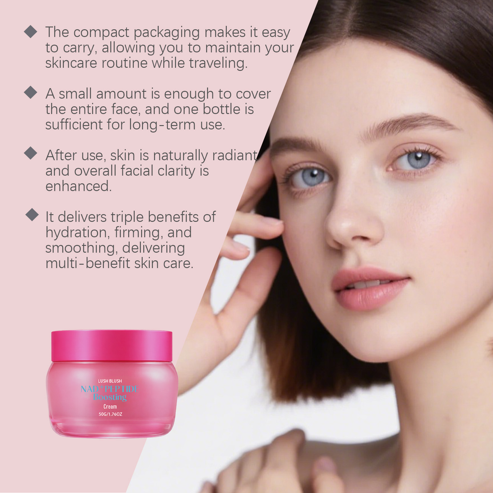 Facial Moisturizing Cream Light Soft Silky Hydrating Elastic Smooth Bright Clear Portable Skin Care Lotion