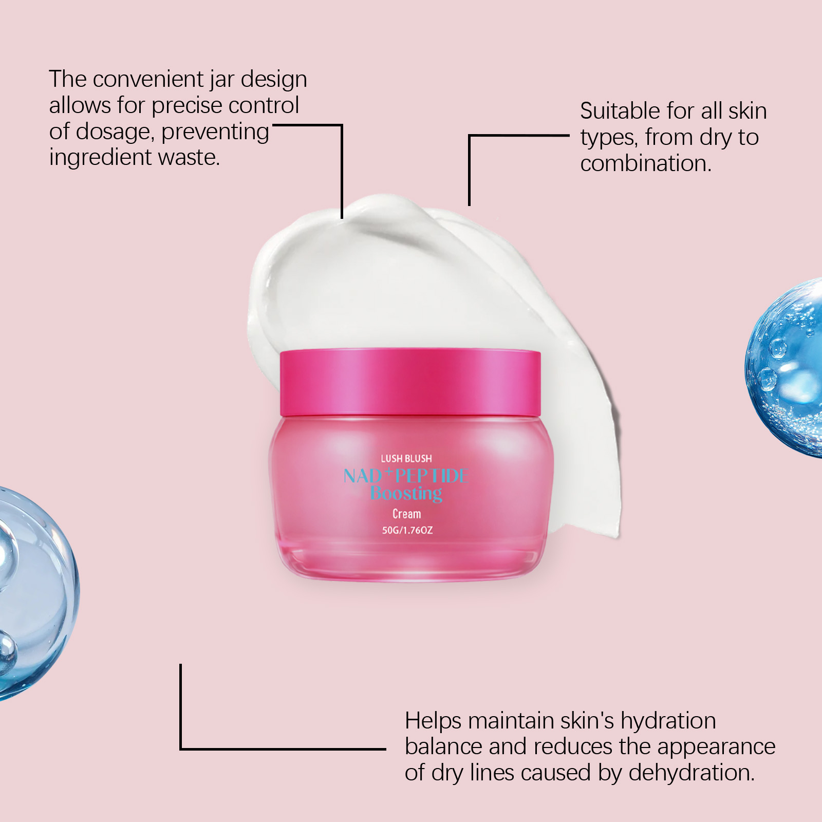 Facial Moisturizing Cream Light Soft Silky Hydrating Elastic Smooth Bright Clear Portable Skin Care Lotion