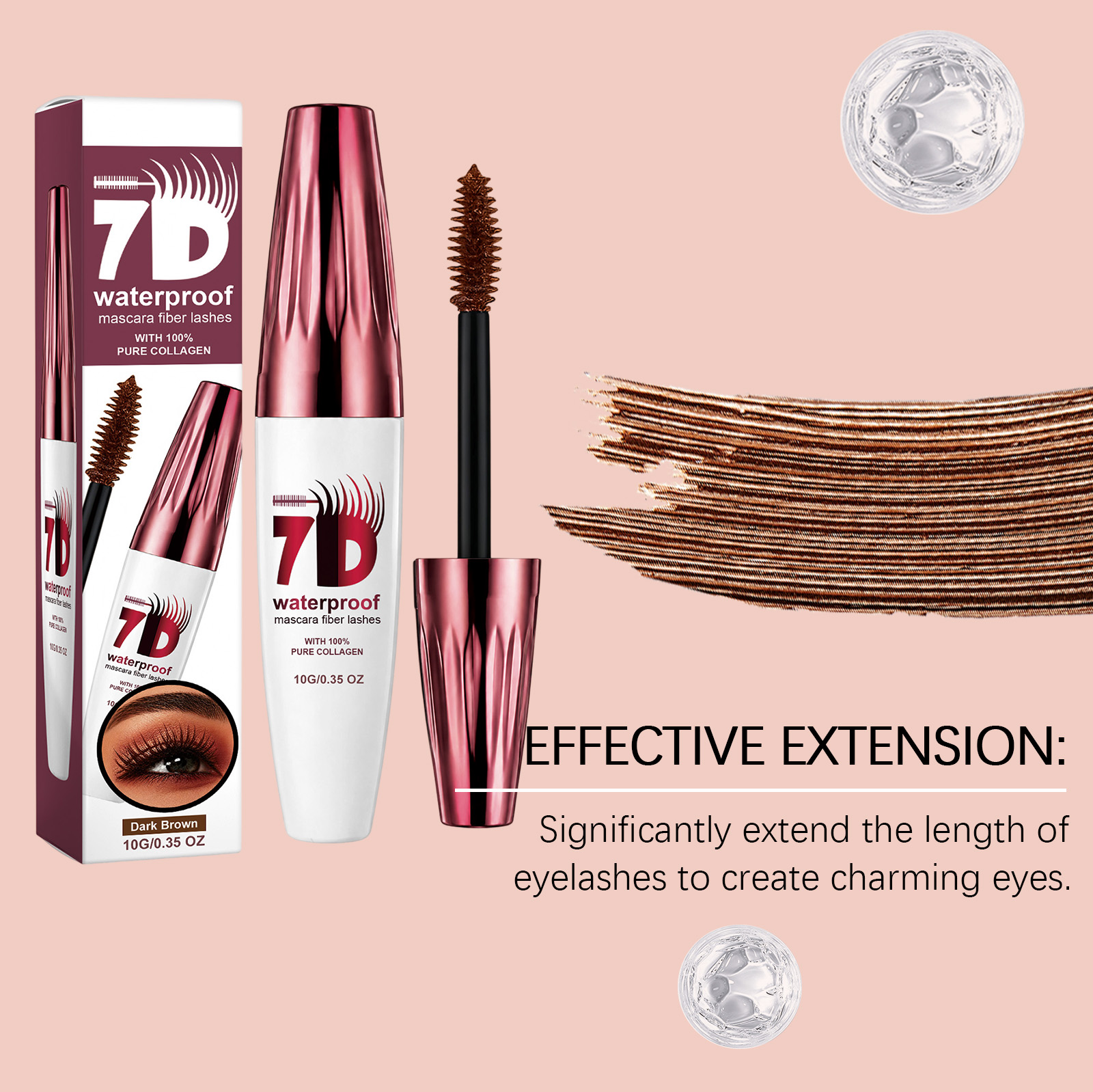 (Black) Curling Stereoscopic Mascara Longlasting Natural Modify Eyelash Curve Delicate Smooth AntiSmudge Fine Soft Gentle Daily Cosmetic