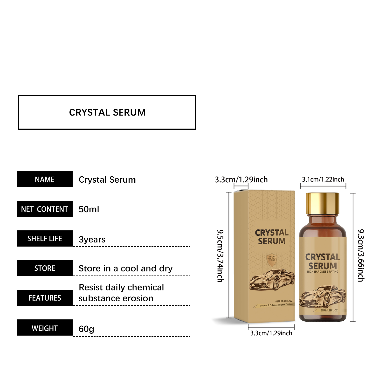 Car Crystal Essence Fluid Clean Refresh Remove Grime Gloss Easy Care Auto Inner Outer Daily Upkeep