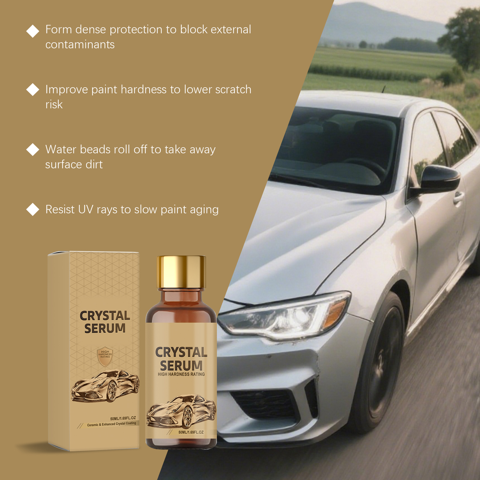 Car Crystal Essence Fluid Clean Refresh Remove Grime Gloss Easy Care Auto Inner Outer Daily Upkeep